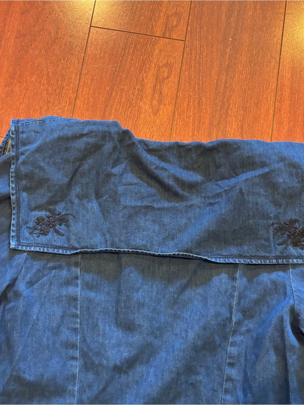 & Other Stories denim embroidered collared button up - Picture 9 of 9